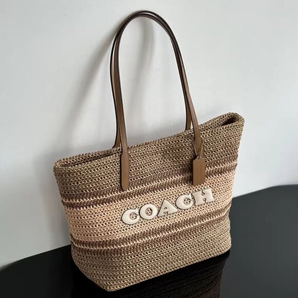 Coach Woven Tote Bag - Picture 1 of 9